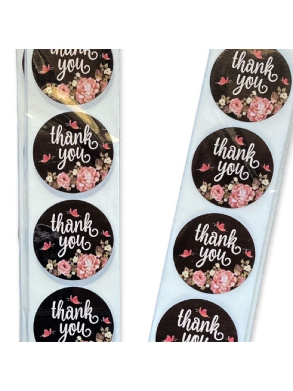 300 Pack of 1" Round Rose Butterfly Thank You Stickers "Thank you" PRICE IS FIRM - Picture 2 of 3